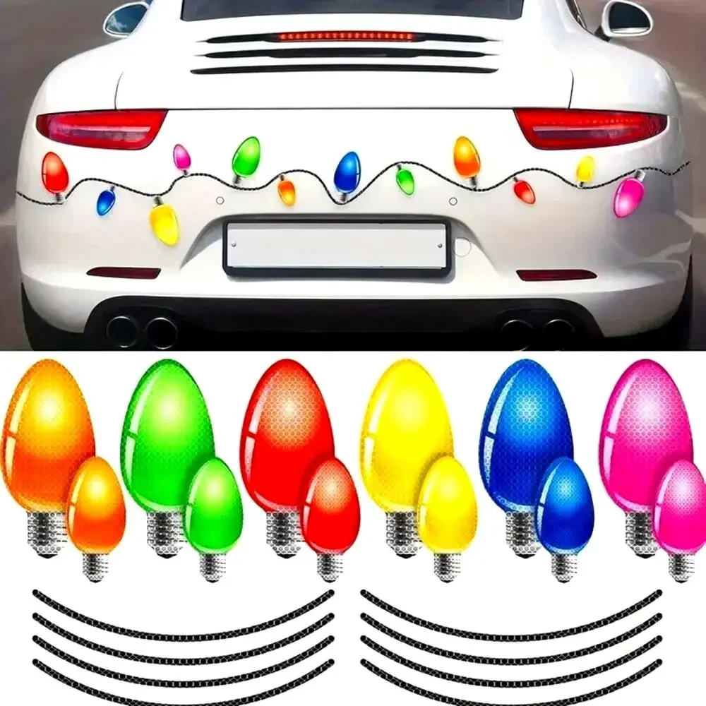 Reflective Holiday Lights Car Magnets, 20 pc set